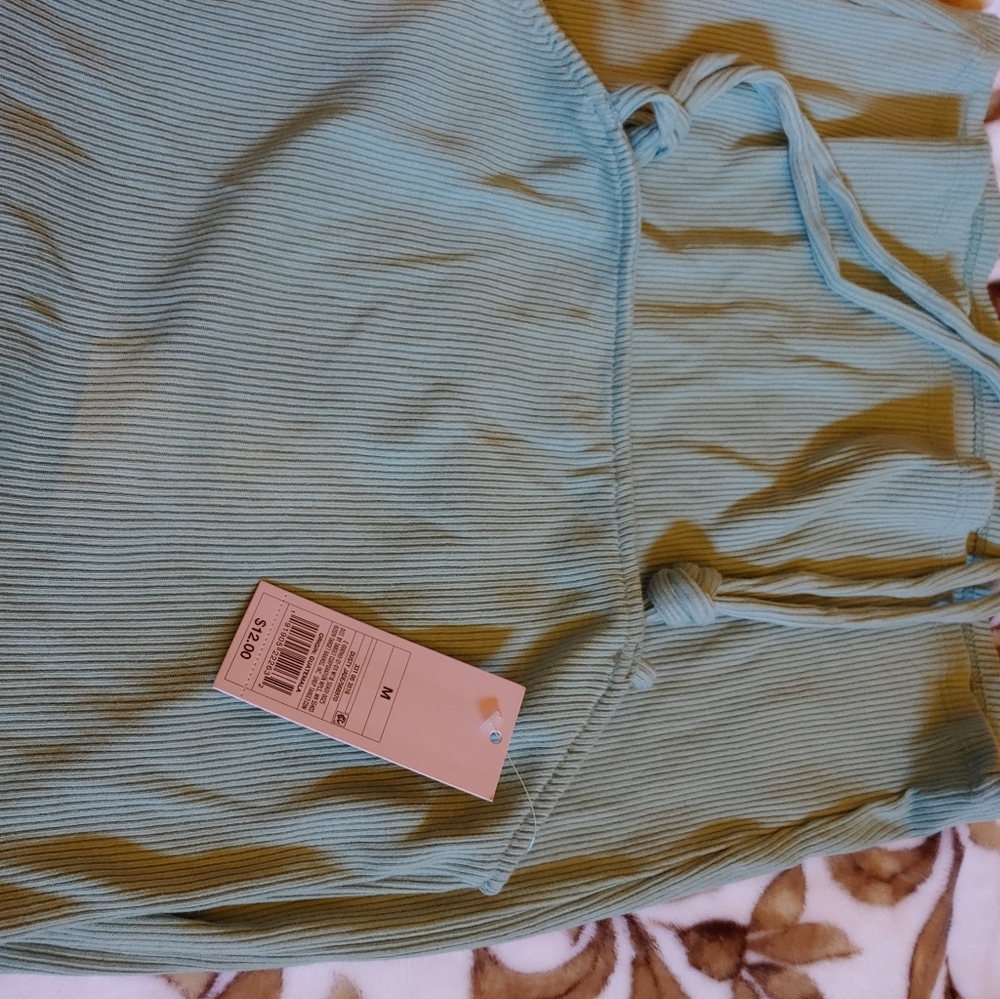 Bodycon pastel blue/teal tie shoulder dress